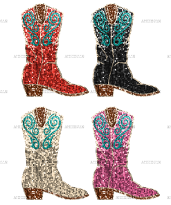 Valentine Boots DTF Transfer