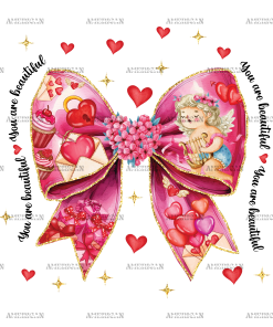 Valentine Bow-5 DTF Transfer