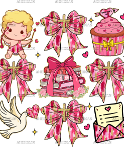 Valentine Bows-1 DTF Transfer