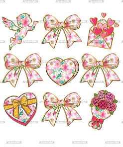 Valentine Bows-3 DTF Transfer