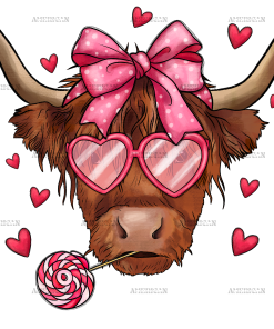 Valentine Cow DTF Transfer