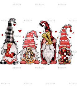 Valentine Gnome Love DTF Transfer