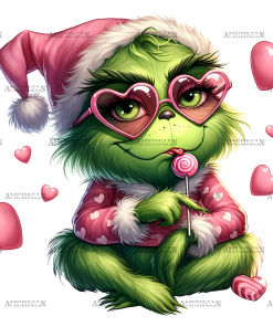 Valentine Grinch Baby DTF Transfer
