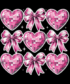 Valentine Heart Bows-1 DTF Transfer