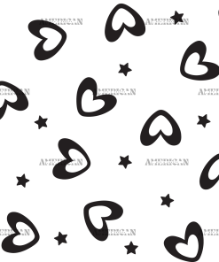 Valentine Hearts Black UV DTF Transfer