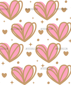Valentine Hearts Pink UV DTF Transfer
