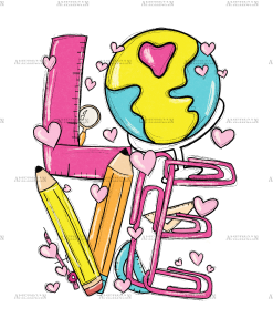 Valentine Love Pencil DTF Transfer