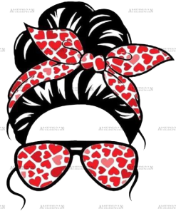 Valentine Messy Bun DTF Transfer