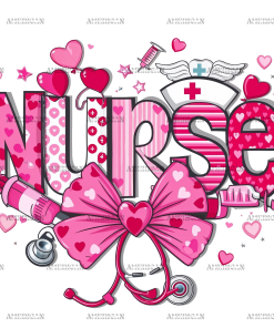 Valentine Nurse Bow-1 DTF Transfer