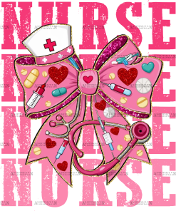Valentine Nurse Bow-2 DTF Transfer