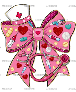 Valentine Nurse Bow-3 DTF Transfer