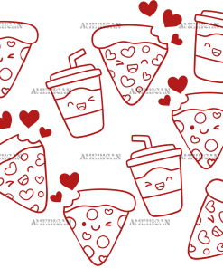 Valentine Pizza-1 UV DTF Transfer