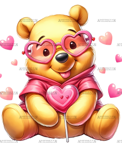 Valentine Pooh DTF Transfer