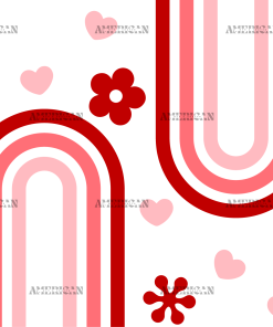 Valentine Rainbows UV DTF Transfer