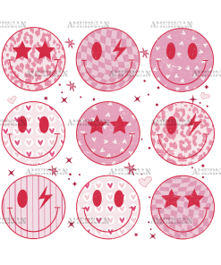 Valentine Smilies DTF Transfer