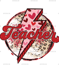 Valentine Teacher Bolt DTF Transfer
