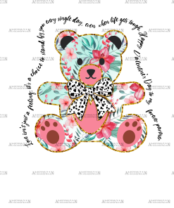 Valentine Teddy Bow DTF Transfer