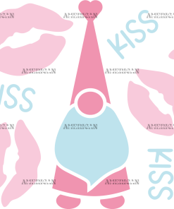 Valentine's Day Gnome Kiss UV DTF Transfer