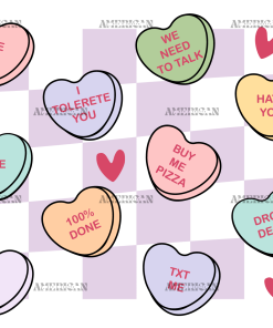 Valentines Candy Checkered UV DTF Transfer