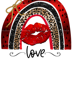 Valentines Day Rainbow Lips Love DTF Transfer
