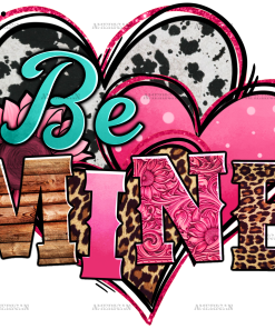 Valentines Day Western Hearts Be Mine DTF Transfer