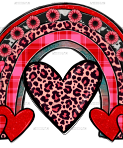 Valentines Heart Rainbow DTF Transfer