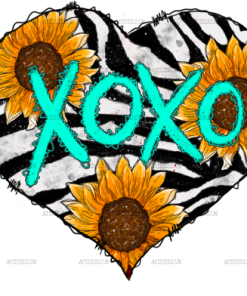 Xoxo Heart Sunflowers DTF Transfer