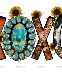 Xoxo Turquoise DTF Transfer