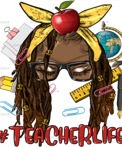 Afro Teacher Life DTF Transfer