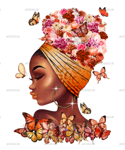 Afro Black Girl-1 DTF Transfer