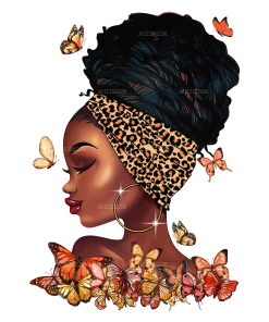 Afro Black Girl-2 DTF Transfer