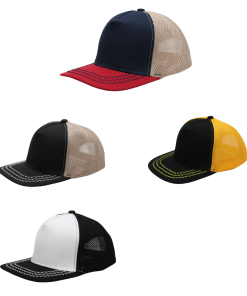 2-Tone Zigzag Design Meshback Caps