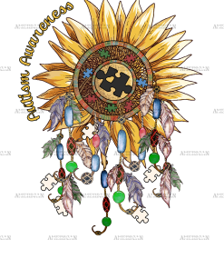 Autism Sunflower Dream Catcher DTF Transfer