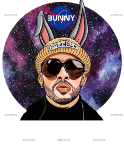 Bad Bunny Space With Logo Dtf Transfer