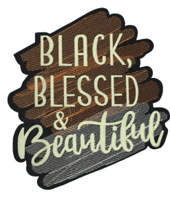 Black Blessed & Beautiful Patch (Large/Embroidery)