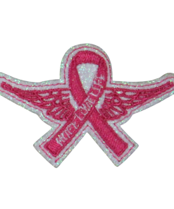 Breast Cancer Ribbon & Wings Patch (Small/Embroidery)