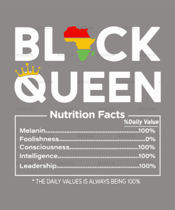 Black Queen Nutrition Facts-2 DTF Transfer