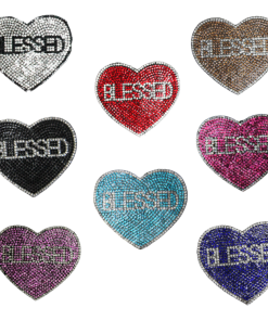 Blessed Heart Rhinestone Patch