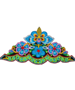 Blue Floral Design Patch (Large/Embroidery)