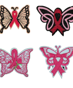 Breast Cancer Awareness Butterflies Patch (Small/Embroidery)