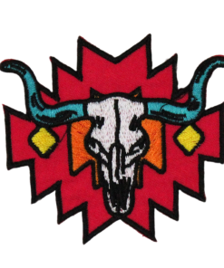 Aztec Bull Skull Patch (Small/Embroidery)
