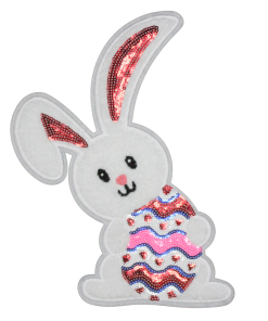 Easter White Bunny Patch (Large/Chenille)