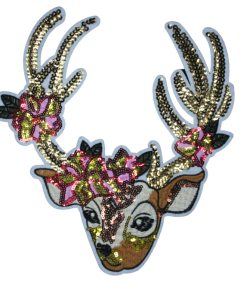 Christmas Reindeer Patch (Large/Sequin)