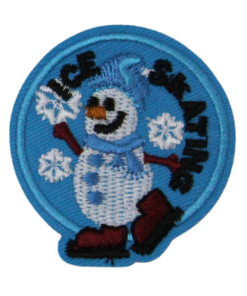 Ice Skating Snowman Patch (Medium/Embroidery)
