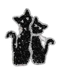 Black Cats Rhinestone Patch