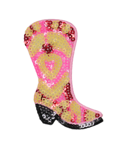 Cowgirl Pink Boot Patch (Small/Sequin)