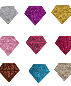 Pink Glitter Diamond Patch (Small/Embroidery)