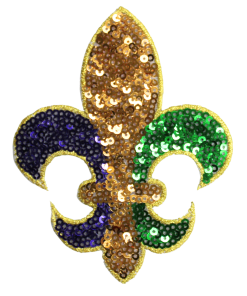 Mardi Gras Fleur De Lis Patch (Small/Sequin)