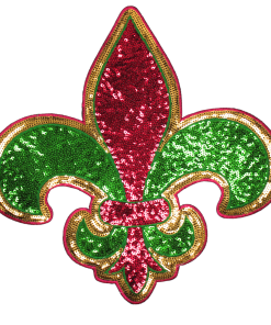 Mardi Gras Fleur De Lis Patch (Large/Sequin)