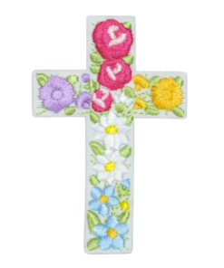 Floral Cross Patch (Small/Embroidery)
